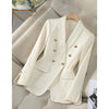 Korean Spring Autumn Double-breasted Temperament Loose Blazer Women Casual Blazers Woman Outwear Top Ladies