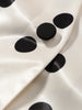 Elegant Dot Shirt Skirts Suit Women Long Puff Sleeve Button V-neck Jacket Mini Skirt Spring Chic 2 Pieces Set Lady