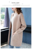 Knitted Shirt Casual Long Sleeve Loose Medium Length Outwear Sweater Coat Women Autumn Knitwears Cardigan Mujer