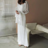 White Office Women Dress Slim Square Collar Long Sleeve Ankle Length Dresses Spring Female Clothing Dress