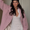 Retro Pink Women Trench Coat Stand Collar Button Design Cuffs Tightened Pocket Long Outerwear Spring Fall Elegant Lady Outfit