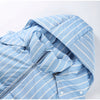Winter Women Striped Hooded Cotton Jacket Long Sleeve Stand Zipper Buttons Thickening Padded Jackets Casual Office Lady Coat