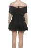 Hipster Sash+Dress Women Thin Elegant Slash Neck Tierred Puffy Hem 3d Flowers Tassel Buttons Skinny Party Bodycon