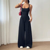 Spring Fall Women's Jumpsuit Solid Color Double-Strap Relaxed-Fit Casual Pants Y2k Clothing