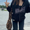 Y2K Gothic Butterfly Print Zip Up Women Hoodies Winter Grunge Skeleton Sweatshirt Casual Hooded Jacket Streetwear Hoodie