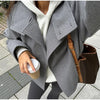 Black Stand Collar Woolen Coats Women's High Street Buttons Full Sleeve Short Overcoats Autumn Female Solid Outwear
