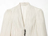Women Striped Short Skirt Style Hem Blazer Long Sleeve Single Breasted V-Neck Casual Commuting Chic Jacket Lady