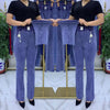 Middle-aged Women's Jeans Spring Fall Stretch Waist Denim Pants Large Size Loose Female Micro Flare Pants Winter Thick Warm Jean