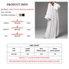 Parc Fee Casual Loose White Women Dress Elegant U-Neck Long Sleeve Floor-Length Dresses Simple Oversize Solid Female Dress