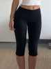 Womens Elegant Solid Black High Waist Capri Leggings Sexy Elastic Slim Breathable Bottom Four Seasons All Year Casual Sweatpants