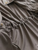 Solid-color Stand Neck Pocket Loose Mid-length Drawstring Waist Casual Trench Coats Women Long Sleeves Coats