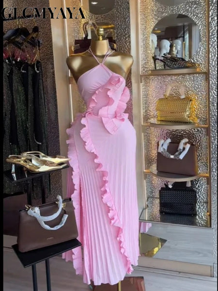 Women Floral Print Pile Neck Flare Long Sleeve Long Dress Elegant Birthday Party Midi Maxi Dresses Vestidos