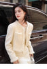 Women's Winter Little Fragrance Short Tweed Blazers Skirt Set Vintage Solid Color Round Neck Tassel Jacket Two-piece Sets