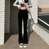 Woman American High Waist Slim Fit Bell Bottom Jeans Female Y2k Flare Pants Girls Elastic Designer Black Denim Trousers