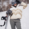 Argyle Women's Cotton Coat Stand Collar Zippers Thicken Patchwork Lamb Hair Jacket Autumn Winter Lady Chic Tops