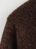 Women Single Breasted Knit Cardigan Long Sleeve O Neck With Pockets Spring Jacket Female Elegant Brown Coat
