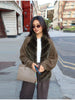 Elegant Fur Knitted Coat Fall Feminine Jackets Vintage Modest Casual-chic Stylish Versatile Party Women Streetwear