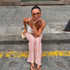 Colorful Striped Jeans Women's Long Pants Female High Street Low-waisted Pockets Denim Trousers Women's Holiday Outwear