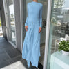 Elegant Long Sleeve Ruched Sexy Maxi Dress Women Gown Autumn Draped Bodycon Long Dresses Female Clothing