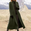 Plus Size Extra Long Woolen Coat Women, Loose Casual Wool Blend Trench Outerwear