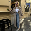 Casual Stand Collar Lace Up Trench Coat Women Chic Full Sleeve Single Breasted Windbreaker Lady Commute Daily Outwear