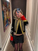 Embroidery Napoleon Short Jacket Women Single Breasted Long Sleeve Coat Spring Female Street Contrast Outerwear