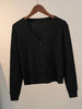 Sweater Knitted Cardigan Button Jacket Spring Autumn V-neck Long Sleeve Casual Short Tops For Women Sweater Grey White