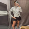 Polka Dot Cropped Pants Set For Women Y2K Stand Collar Lace Up Jacket High Waist Capri Pants Lady Street 2 Pieces Outfit