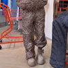 Leopard Print Women's Winter Down Jacket Pant Set Hooded Full Sleeve Zipper Jacket Elastic Waist Pants Warm Padded Coat Set