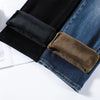 Women's Winter Fleece Jeans Thicken Warm Soft Loose Straight Korean Denim Pants Female Plush Velvet Wide Leg Pants