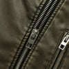 Vintage Loose Pu Faux Leather Short Jacket with Belt Streetwear Female Zipper Retro Moto Biker Coat Outwear Tops