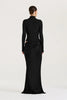 Autumn Long Sleeve Sexy Maxi Dress Women Hollow Out Turtleneck Ruched Bodycon Club Party Long Dresses Female