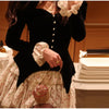 Women's Vintage Velvet Mini Dress Sweetheart Neck Puff Sleeve Dresses Floral Ruffle Tiered Skirt Romantic Party Date Outfit
