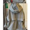 Spring Autumn Korean The Design Sense Niche Loose Casual Hem Drawstring Waist Hooded Windbreaker Female Long Coat Lady Top