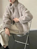 Eco-friendly Mink Fur Windproof Stand Collar Faux Mink Coat For Women Warm Winter Thick Jackets With Pockets 2DB5167