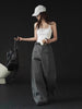 Modern Women's Pleated Wide Leg Pants Plus Size Casual Slant Pocket Draped Long Suit Trousers Work Office Lady Bottoms