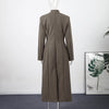 Elegant Shawl Collar Lace Up Long Woolen Coat Women Full Sleeve Belt Lapel Thick Overcoat Autumn Winter Lady Chic Outwear