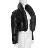PU Waterproof Crop Puffer Jacket Women Winter Warm Leather Stand Collar Quilted Parkas Full Sleeve Streetwear Coat