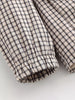 Women's European and American Style Simple Stand-up Collar Plaid Coat Pleated Coats