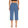 Casual Loose Elastic Pocket Pure Color Women's Seven-Foot Pants Simple Design Comfortable Fit Long Trousers