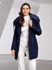 Women's Winter Jacket Hooded Belt Long Parkas Warm Padding Puffer Plaid Quilted Coat Down Jacket Thick Snow Wear