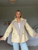 Plaid Trench Short Coat Casual Double Breasted Shawl Lapel Loose Street Jacket Lady Fall Chic Daily Commute Outerwear