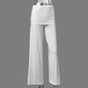 High Waist Single Breasted Women Pants White Double Layer Solid Long Trousers Autumn Loose Casual Outdoor Streetwear