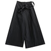 Korean Autumn Irregular False Two-piece Skirt Pants Women Wide-leg Pant Ladies Elastic Waist Straps Casual Pant Lady