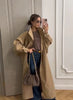Elegant Minimal Trench Coat Sophisticated Office Commute Loose Long Maxi Overcoats Ladies Autumn Daily Street Fall Outerwear