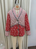 Chic Printed Color Spliced Short Coats Women's Casual Single Breasted Cotton Pocket Coat Autumn Winter Lady Daily Outwears
