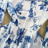 Court Style Long Dresses for Women Floral Print Flare Sleeve Stand Collar Female Elegant Vestidos Chiffon Maxi Dress