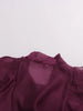 Solid Spliced Ruffles Folds Dresses for Women O Neck Long Sleeves High Waist Patchwork Lace Up Dress Female