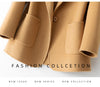 Women's Coat Pure Wool Plaids and Tweedst Camel Women's Coat Elegant Trench Coat