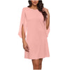Woman Chiffon Bell Sleeve Shift Dress Woman Round Neck Soft Touch Lightweight Chic Design for Casual Elegance